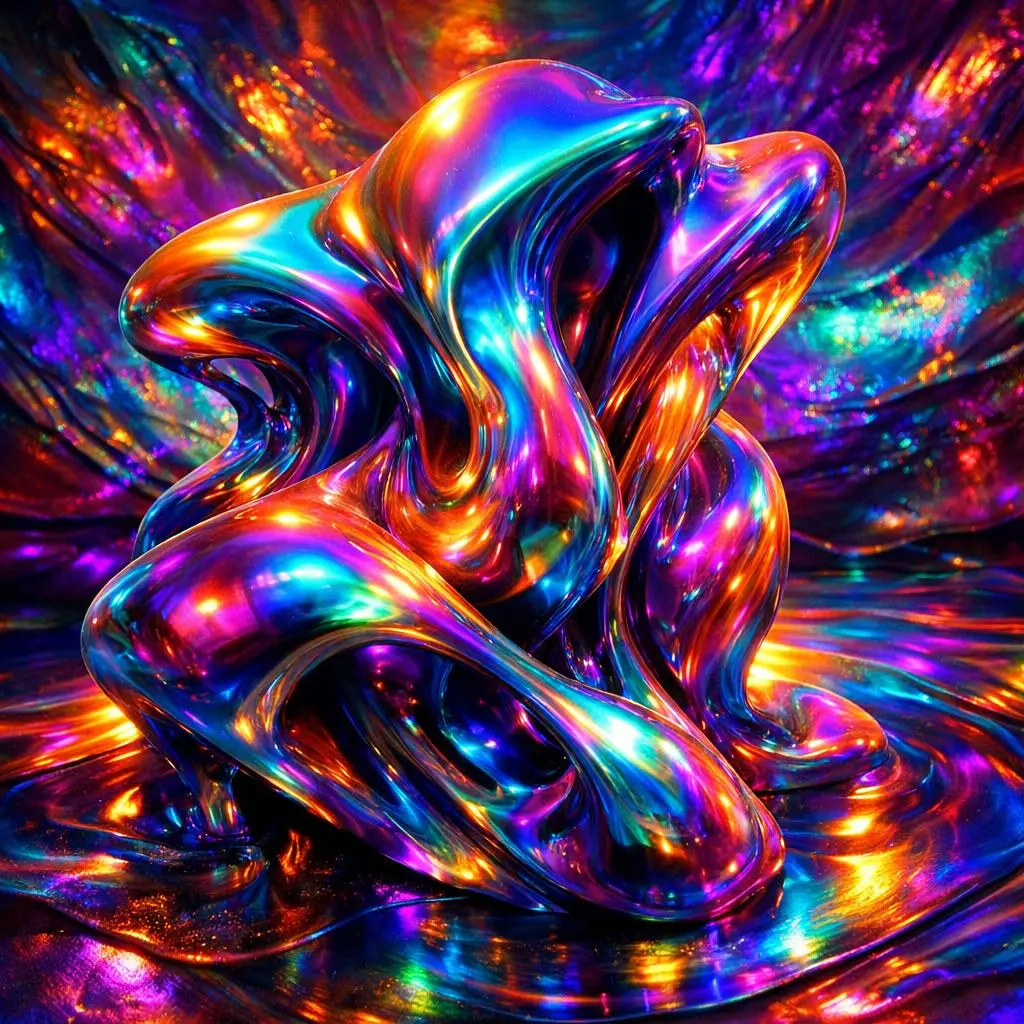 Art numérique reflets multicolore #20