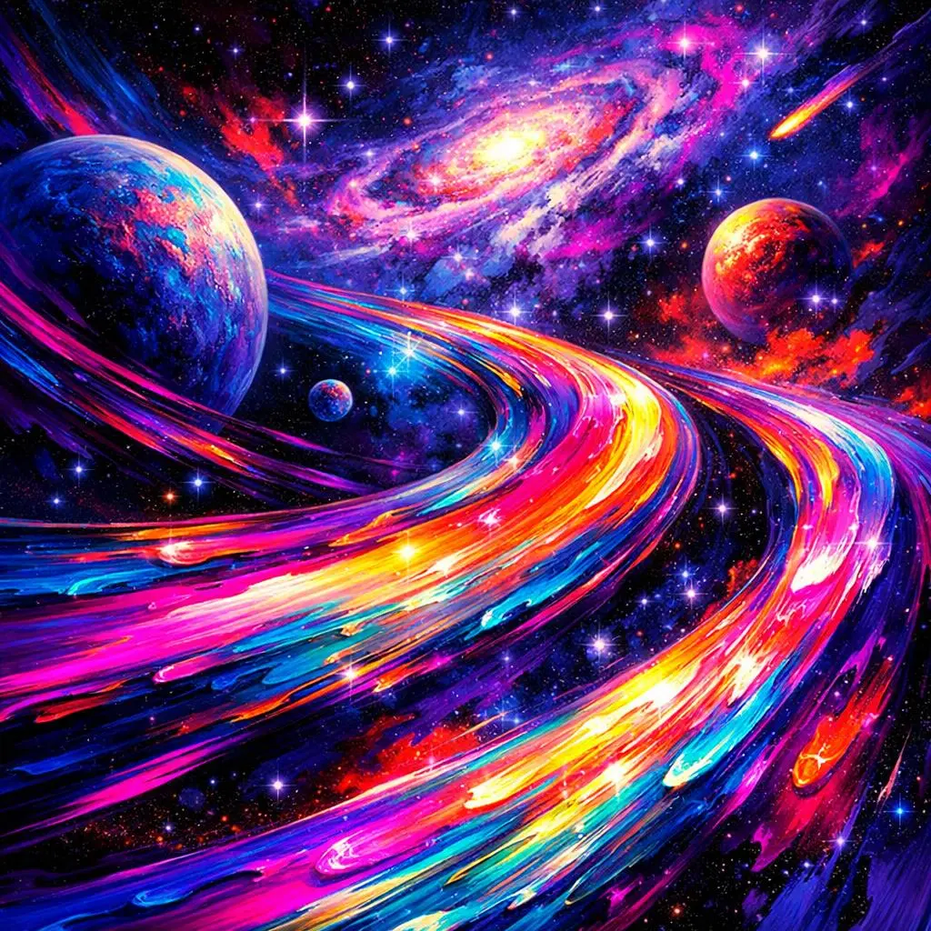 Art numérique galaxie planètes l'espace #23