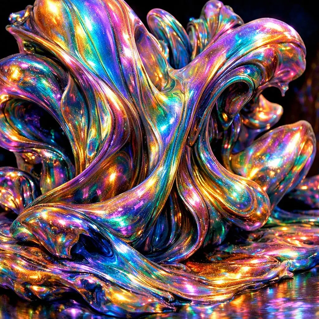 Art numérique reflets multicolore #21