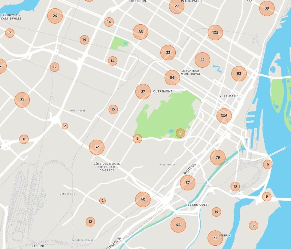 Carte Montréal entraves 2026